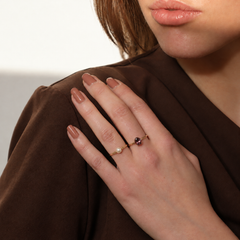 9K Yellow Gold Round Pearl Solitaire Ring, Netherlands, Circa 1990