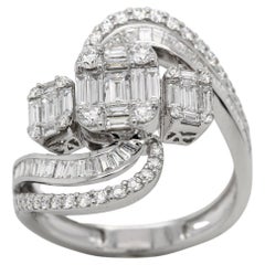 1.51 Carats Diamond Illusion Wedding Ring in 18 Karat Gold
