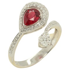 Used Glass Filled Ruby and Diamond Ring in 18 Karat Gold