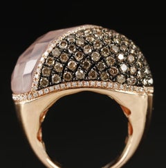 Bague de créateur international de bijoux en diamants et pierres précieuses / 14 carats / 18,5 carats