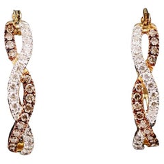 $3950 / NEW / Universal Diamond NY Designer 0.85 CT Diamond 14K Earrings 