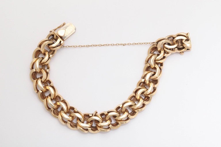 Cable Flat Link Charm Bracelet at 1stDibs