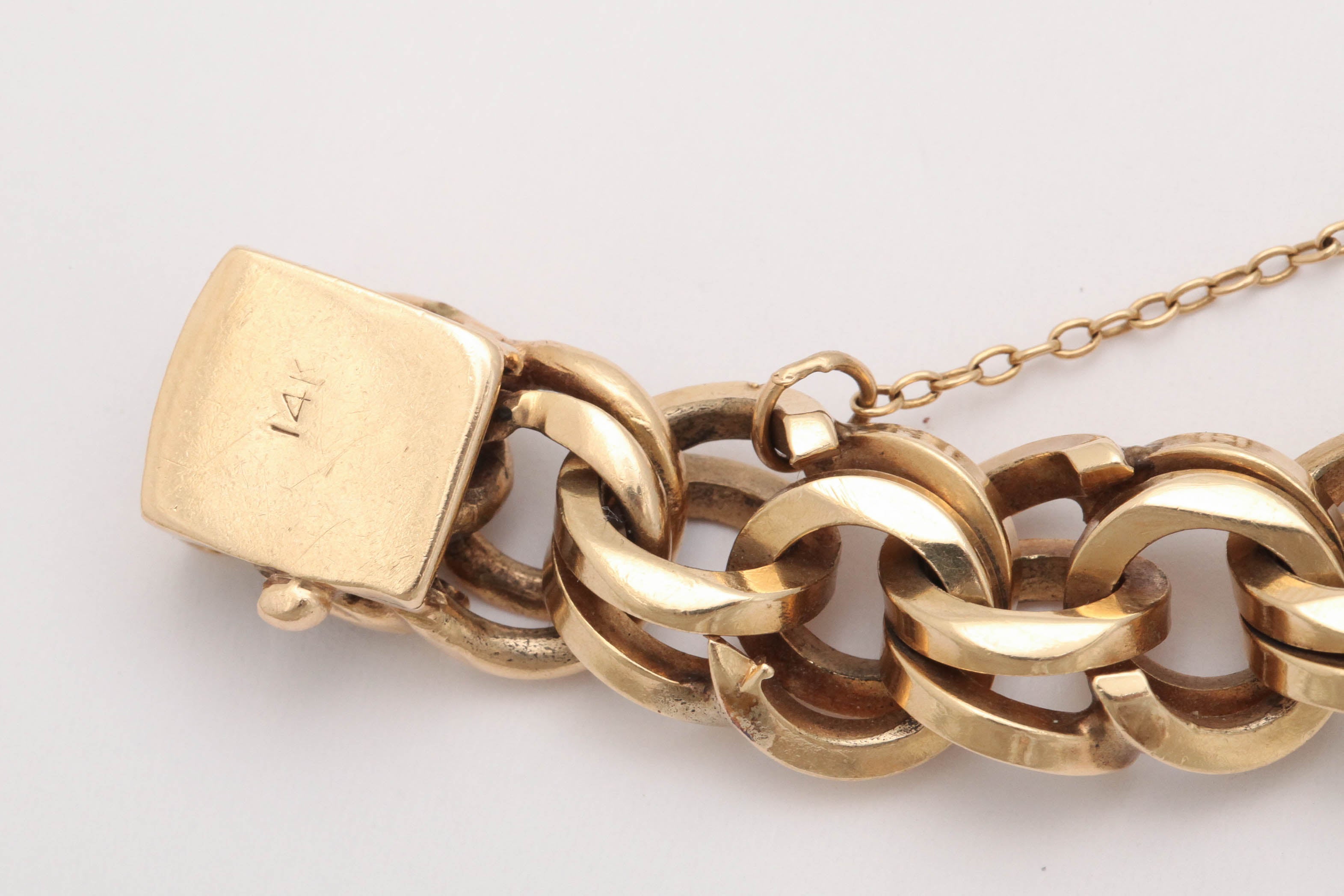 Women's or Men's Cable Flat Link Charm Bracelet