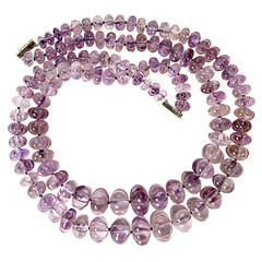 Double Strand Amethyst Bead Necklace