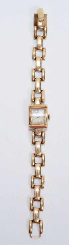 Vintage Art Deco Nicolet 14k Gold Bracelet Wrist Watch c1925 Perfect Running
