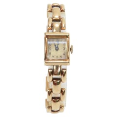 Vintage-Armbanduhr im Art-Déco-Stil von Nicolet aus 14-karätigem Gold, um 1925, läuft einwandfrei