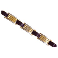 Bracciale Art Deco Jakob Bengel, Bracciale antico in metallo e galatite Inizio XX secolo