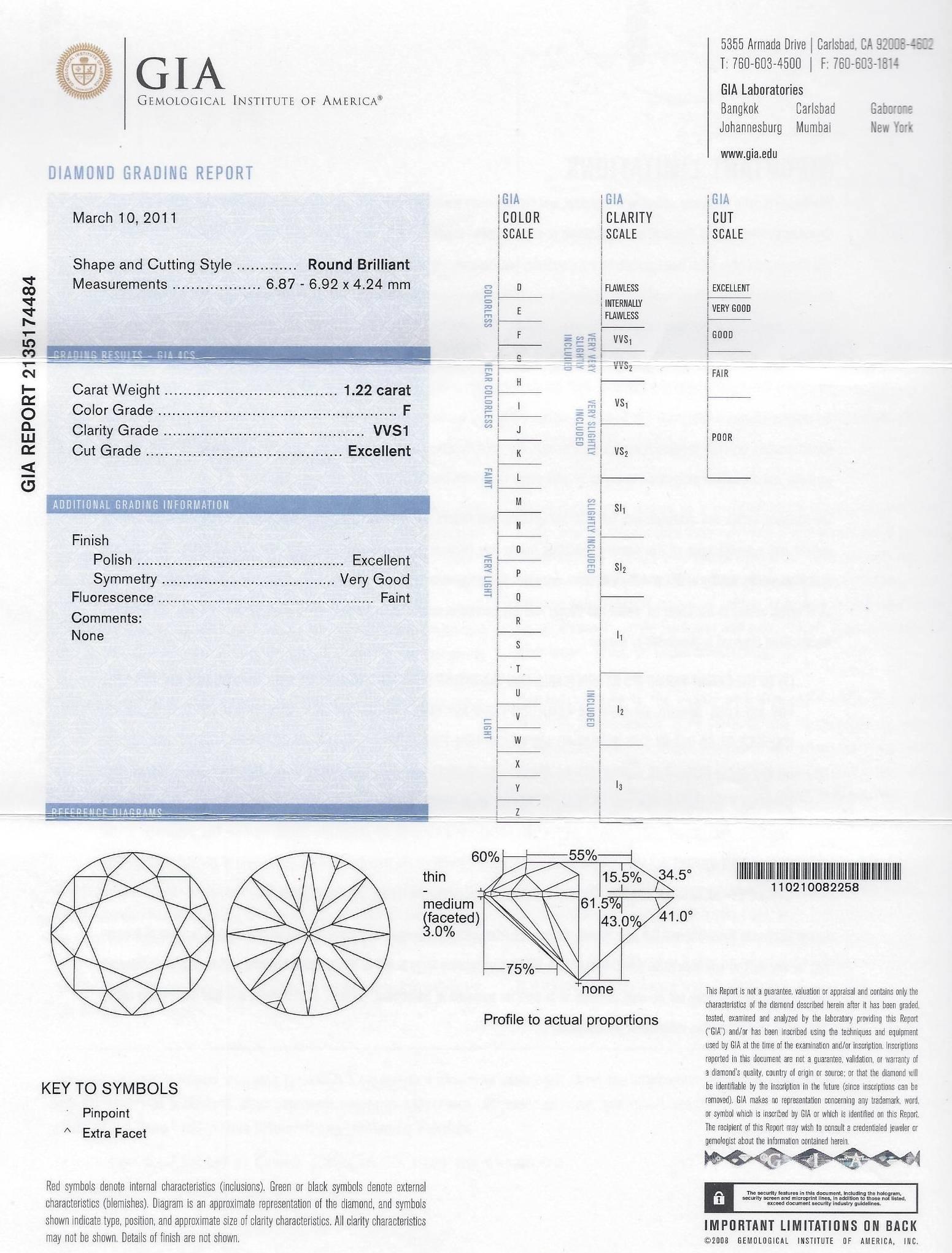 GIA Certified 2.47 Carats F VVS Diamonds Platinum Round Stud Earrings In New Condition For Sale In New York, NY