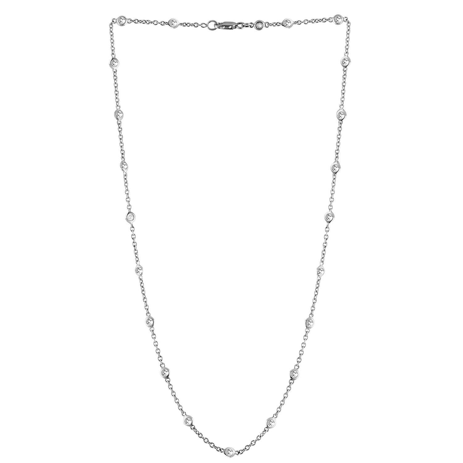 1.00 Carat Diamonds Gold Chain Necklace For Sale