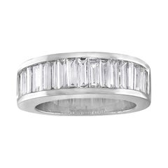 2.00 Carat Diamond Baguette Half Band Gold Ring