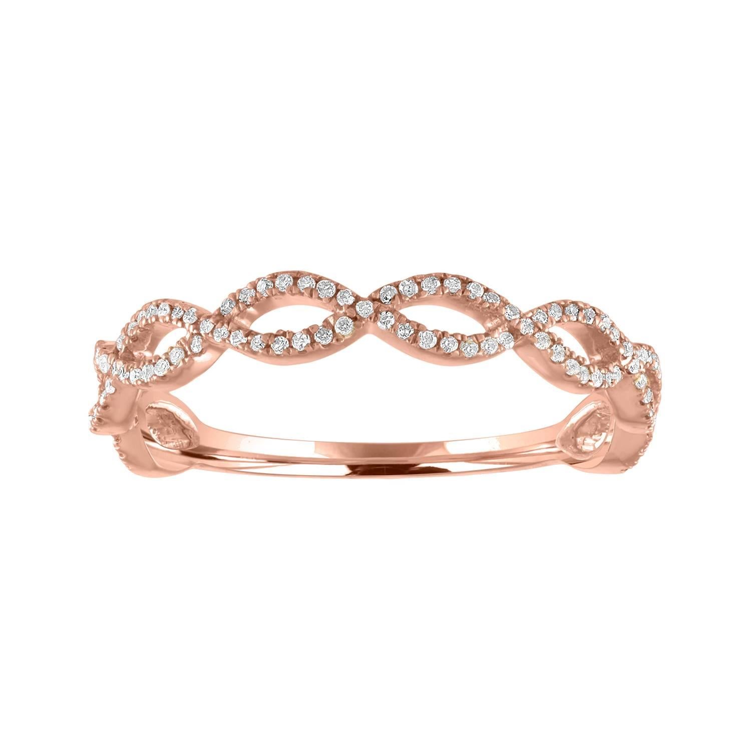 0.17 Carat Diamond Infinity Rose Gold Band Ring