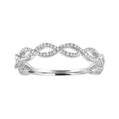 0.17 Carat Diamond Infinity White Gold Band Ring