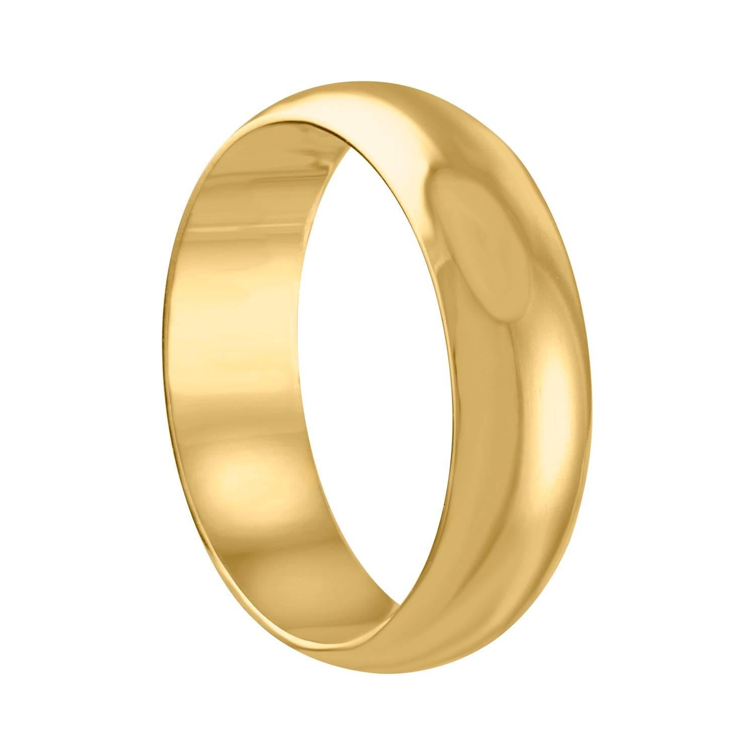 Yellow Gold Wedding Band Ring Size 9 For Sale