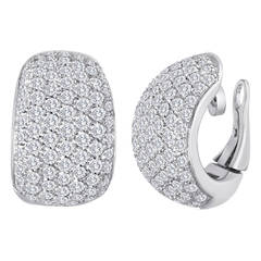 Damiani 5.00 Carat Diamond 18K White Gold Clip-On Earrings 1