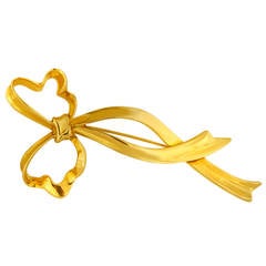 Tiffany & Co. 18K Yellow Gold Large Bow Brooch Pin 3