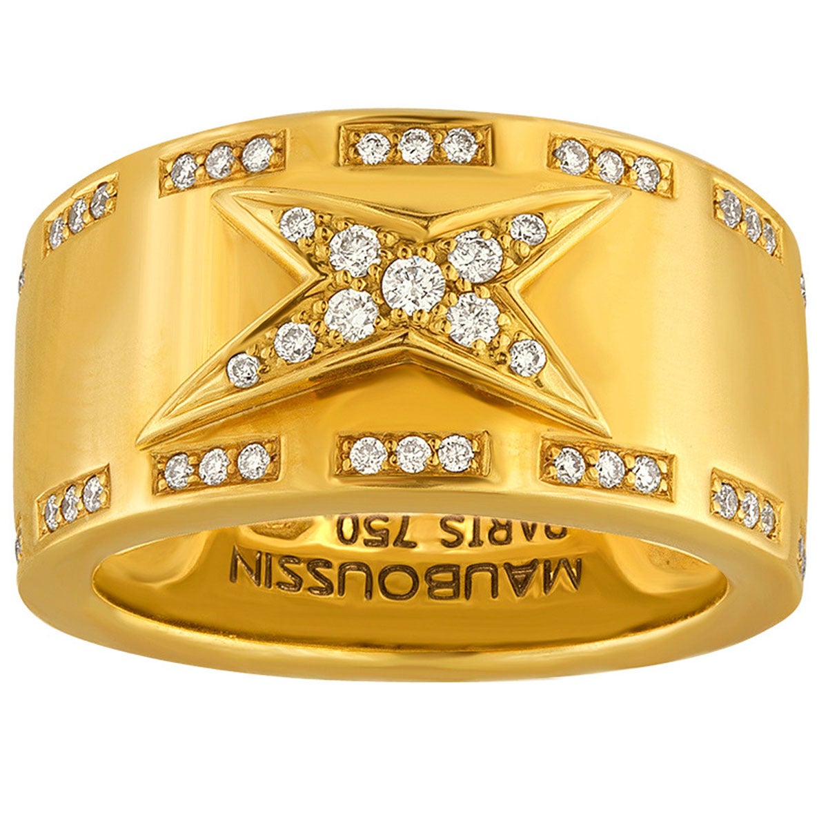 Mauboussin Etoile Divine Gold Band Ring Size 51 For Sale