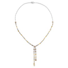 17.42 Carats Natural Fancy Color Diamond Gold Drop Necklace