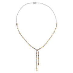 Natural Fancy Color Diamond Gold Drop Necklace 7
