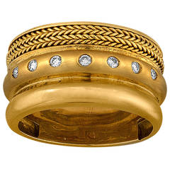 Baraka Wide Band Yellow 18K Gold Ring 5