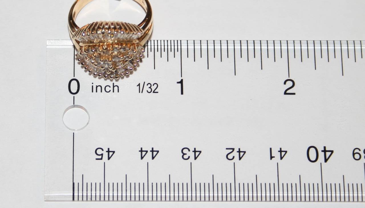 Bague ballerine en or jaune avec diamants de 1,50 carat, années 1990 Bon état - En vente à New York, NY
