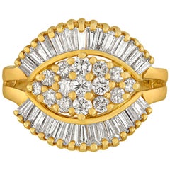Anillo Bailarina Oro Amarillo 1,50 Quilates 1990