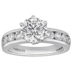 Tiffany & Co. 1.71 Carat F IF Diamond Platinum Engagement Ring 10