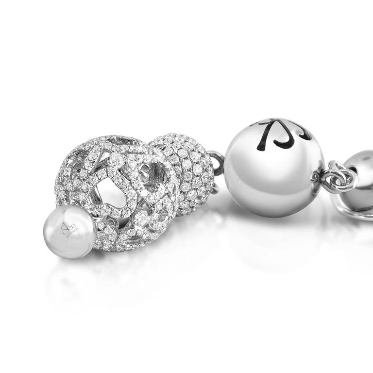 Jacob and Co. 4.64 Carats Diamond Gold Lace Ball Drop Earrings For Sale