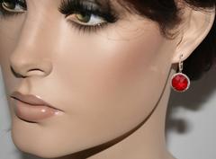 Pendientes Colgantes de Oro Doblete 7,00 Quilates Rubí Roca Cristal Diamante