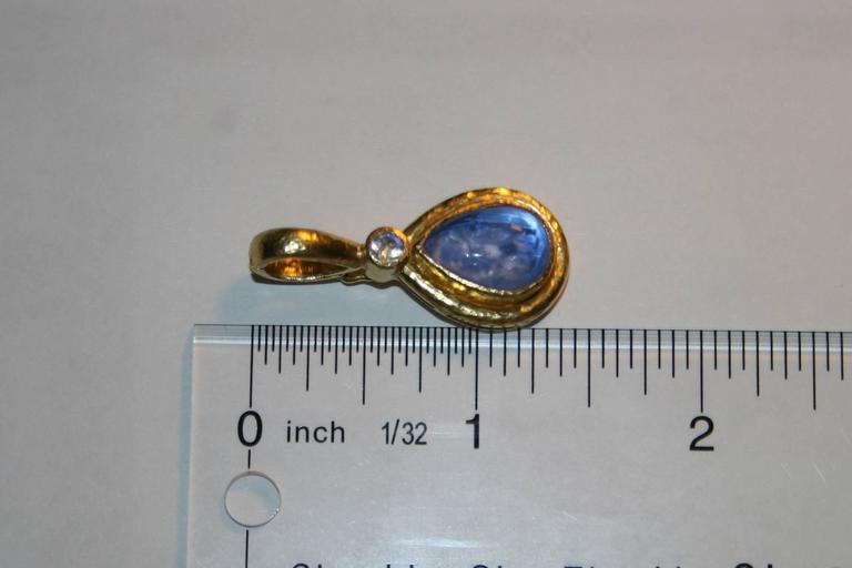 Elizabeth Locke Blue Intaglio Venetian Glass Teardrop 19K Pendant at ...