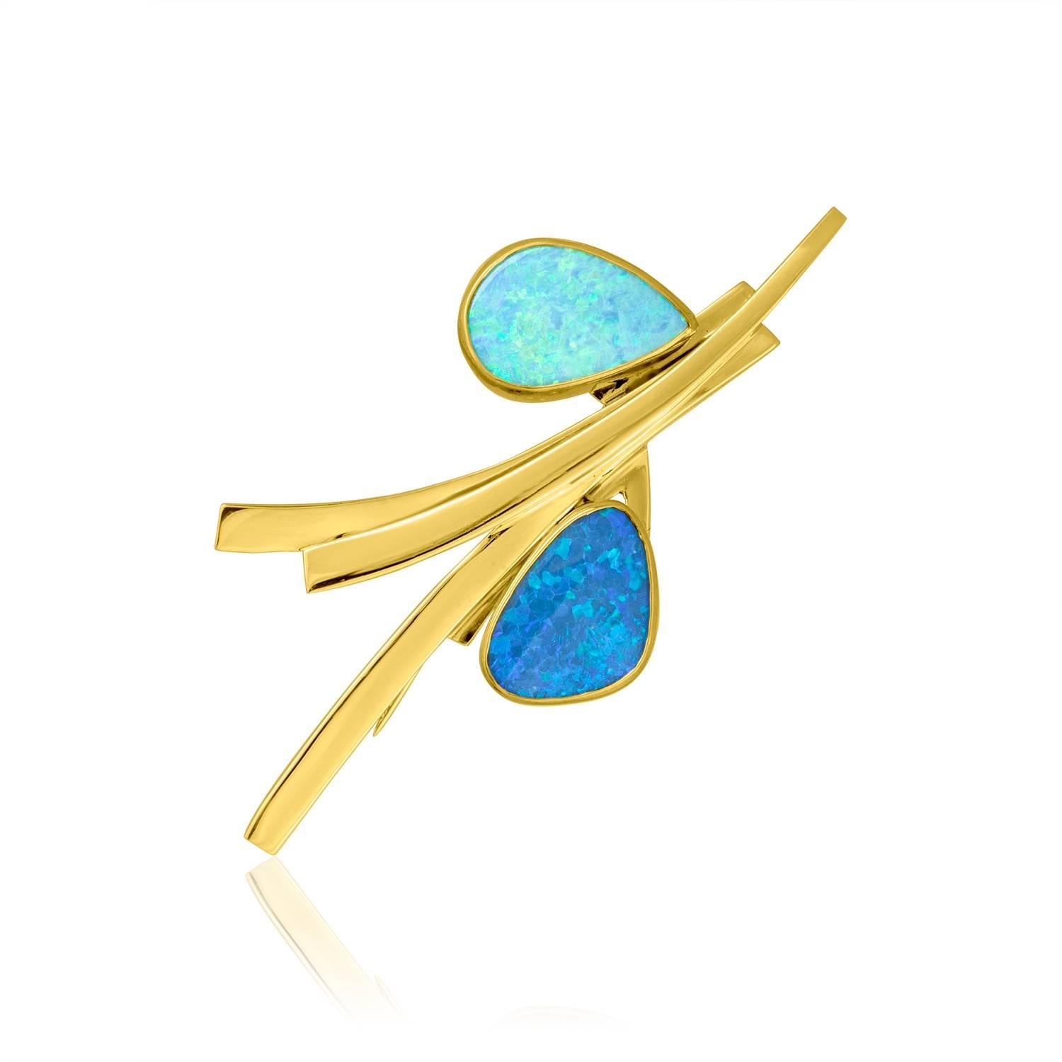 Very Beautiful Opal Pin.
The opal is Australian set in 14K Yellow Gold.
There are approximately 15.00Ct in Opal.
The pin measures 3