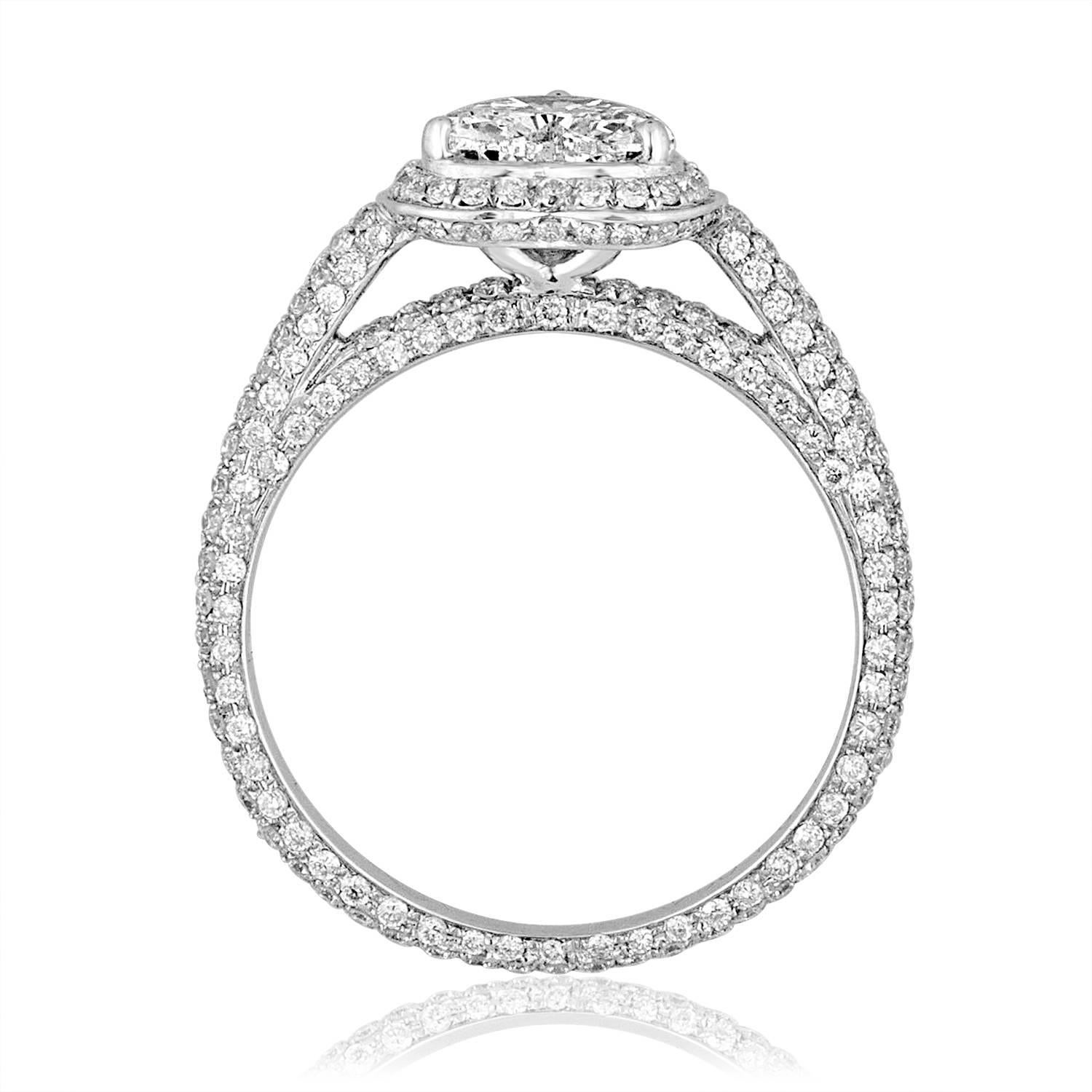 Moderne Bague de fiançailles en forme de cœur avec diamant certifié GIA de 0,82 carat G VS1 en vente