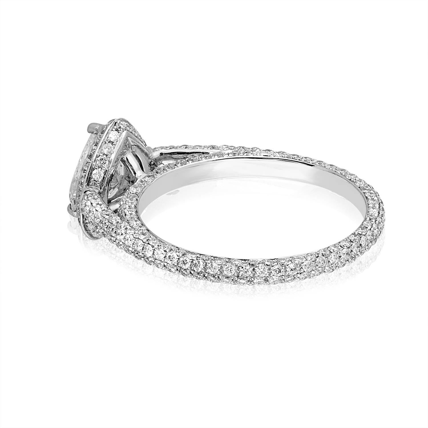 Taille cœur Bague de fiançailles en forme de cœur avec diamant certifié GIA de 0,82 carat G VS1 en vente