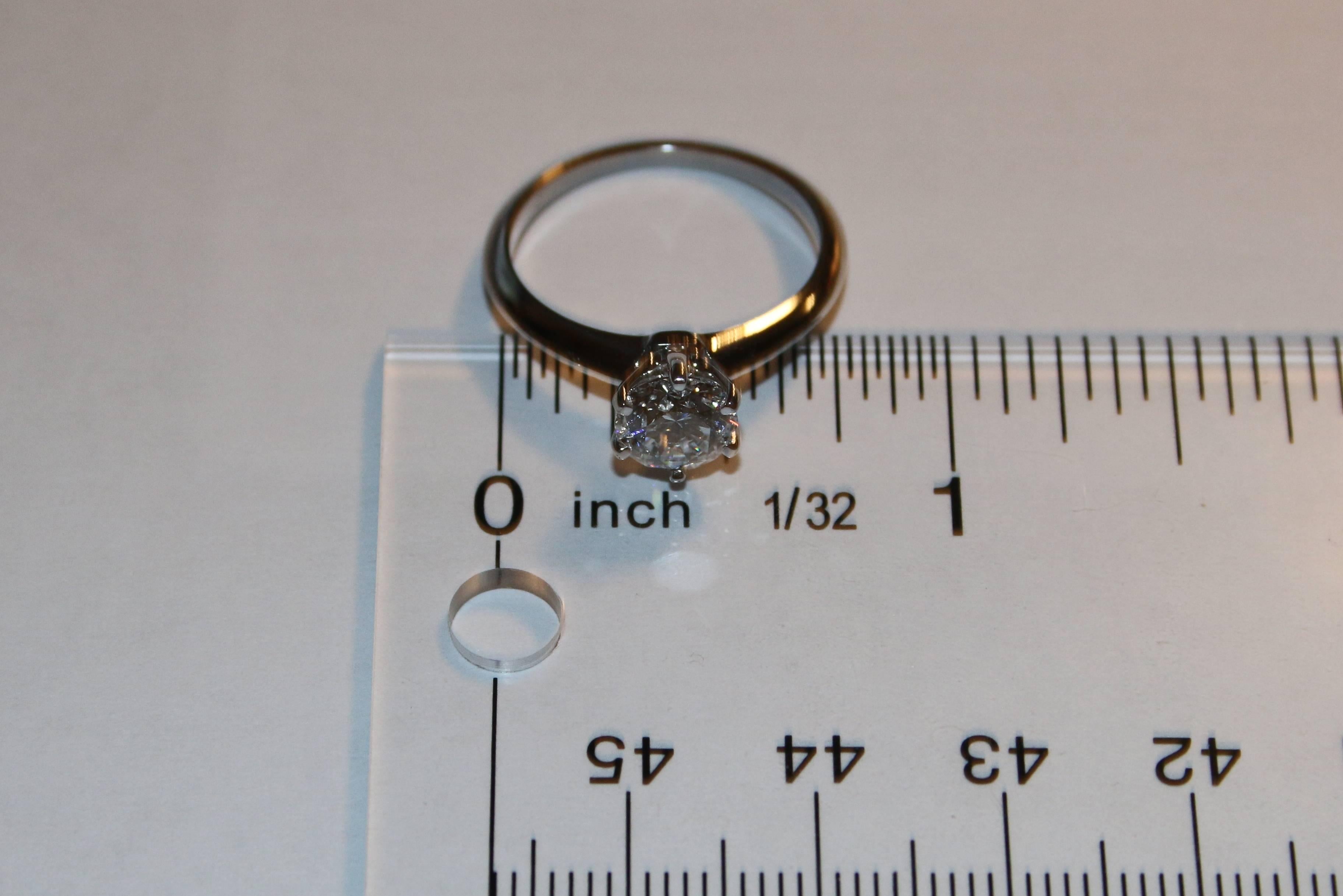 Modern Tiffany & Co. GIA Certified 1.19 Carat F VS1 Diamond Platinum Ring For Sale