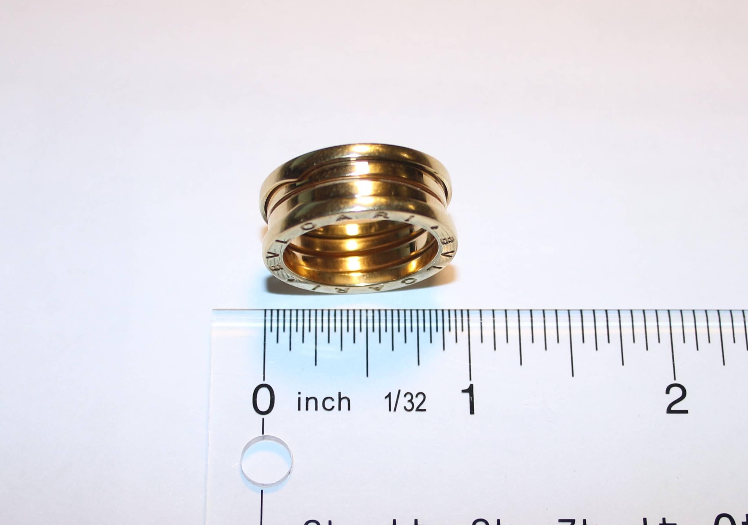 Bulgari B.zero 1 Three Band Yellow Gold Ring Size 58 1
