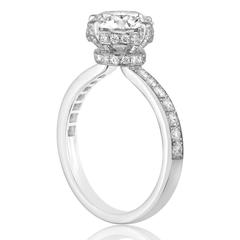 Hearts On Fire GIA 2.02 Carat G VVS2 Round Diamond Platinum Ring