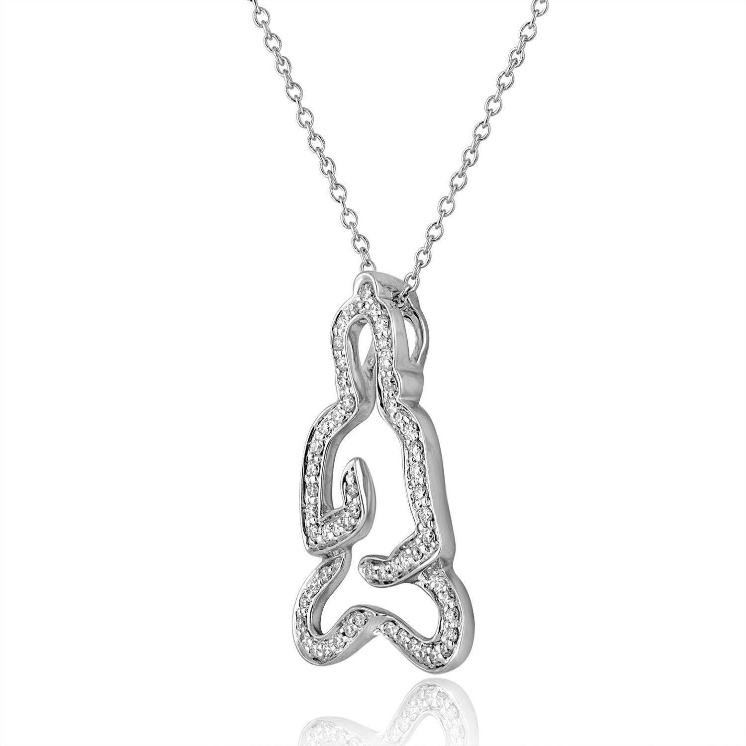 Beautiful Buddha Pendant on Chain.
The Buddha is 18K White Gold
There are 0.31 Carat F/G VS/SI Diamonds.
The pendant measures 1