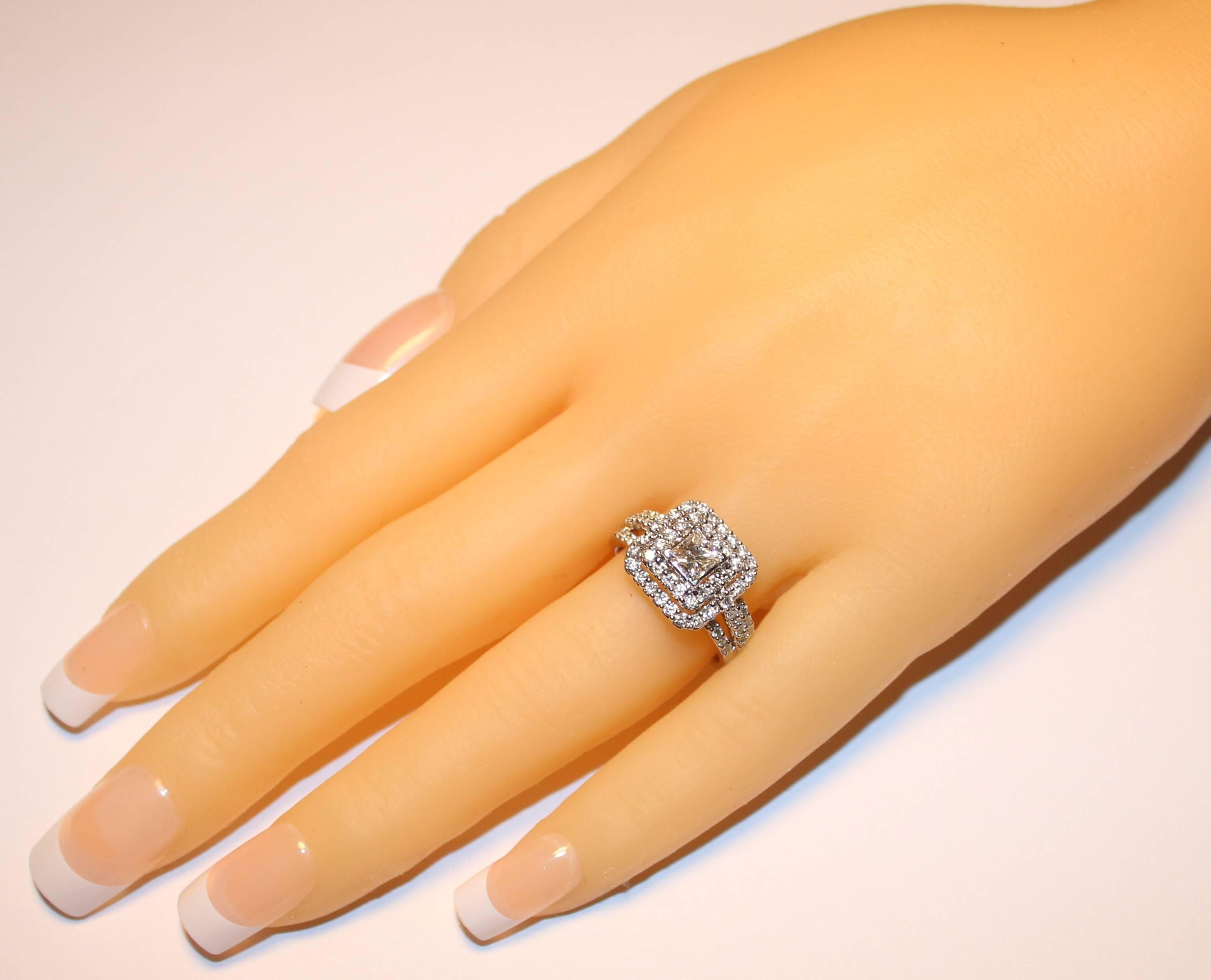 double halo princess cut diamond ring