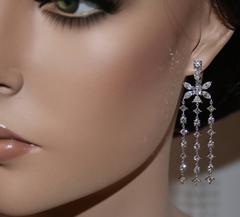 8.78 Carats Diamond Chandelier Gold Flower Earrings