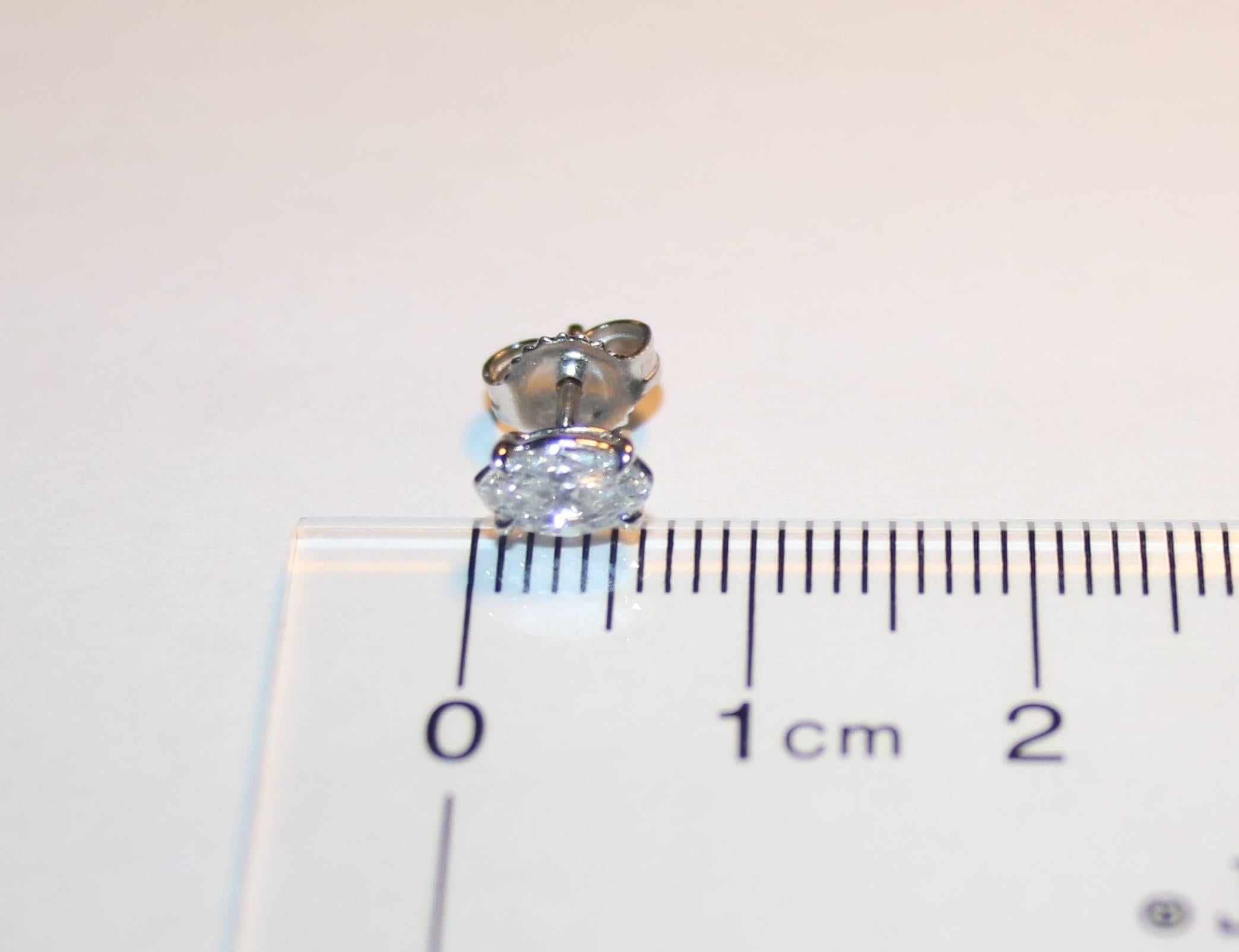 Marquise Cut 0.70 Carats Marquise Diamond Gold Stud Earrings 