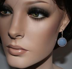 Boucles d'oreilles en goutte en or avec diamants et calcédoine de 25,85 carats