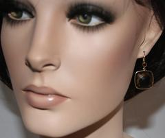 30.00 Carats Cushion Cut Smokey Quartz Garnet Gold Earrings