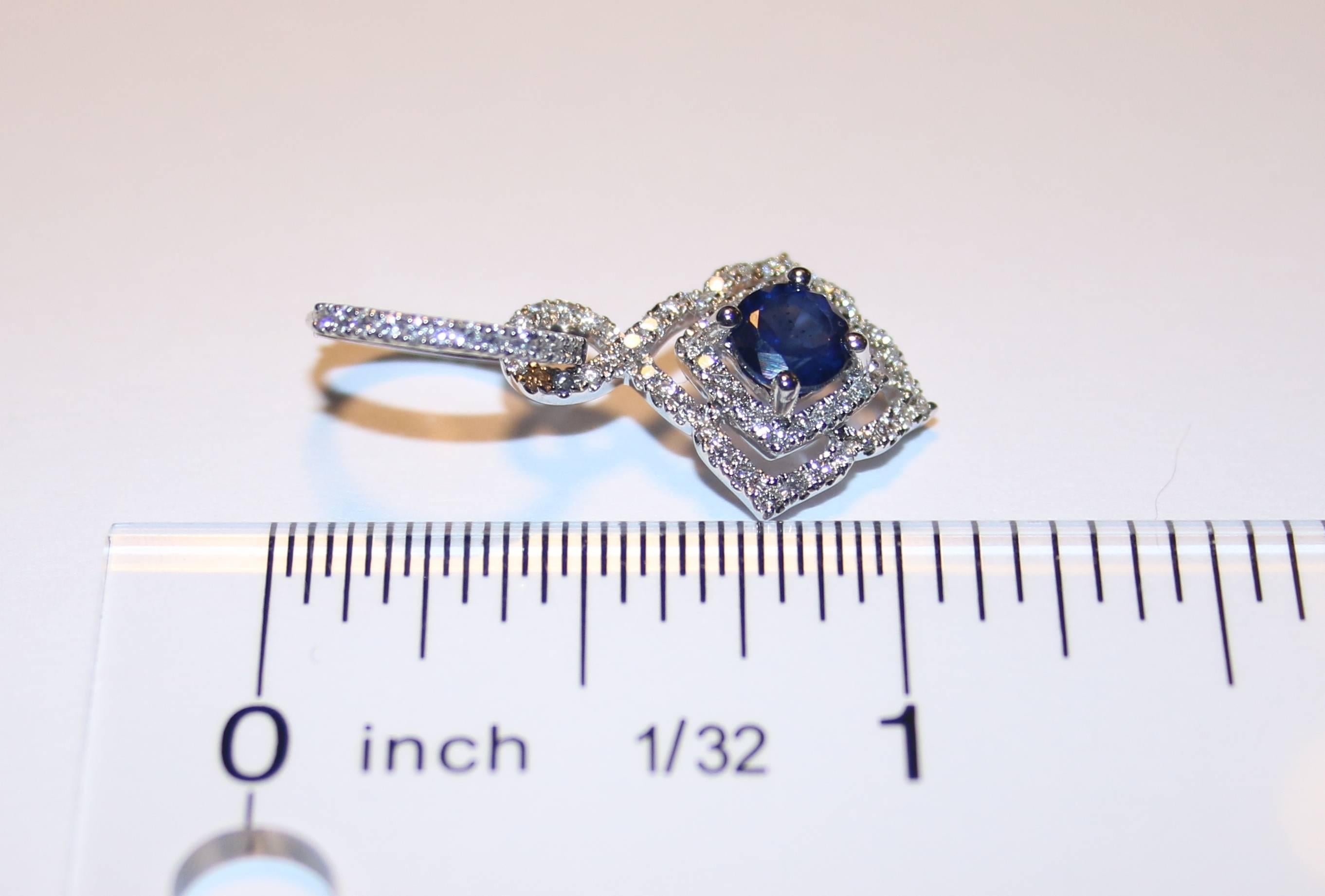 1.47 Karat Saphir-Diamant-Gold-Ohrhänger (Rundschliff) im Angebot