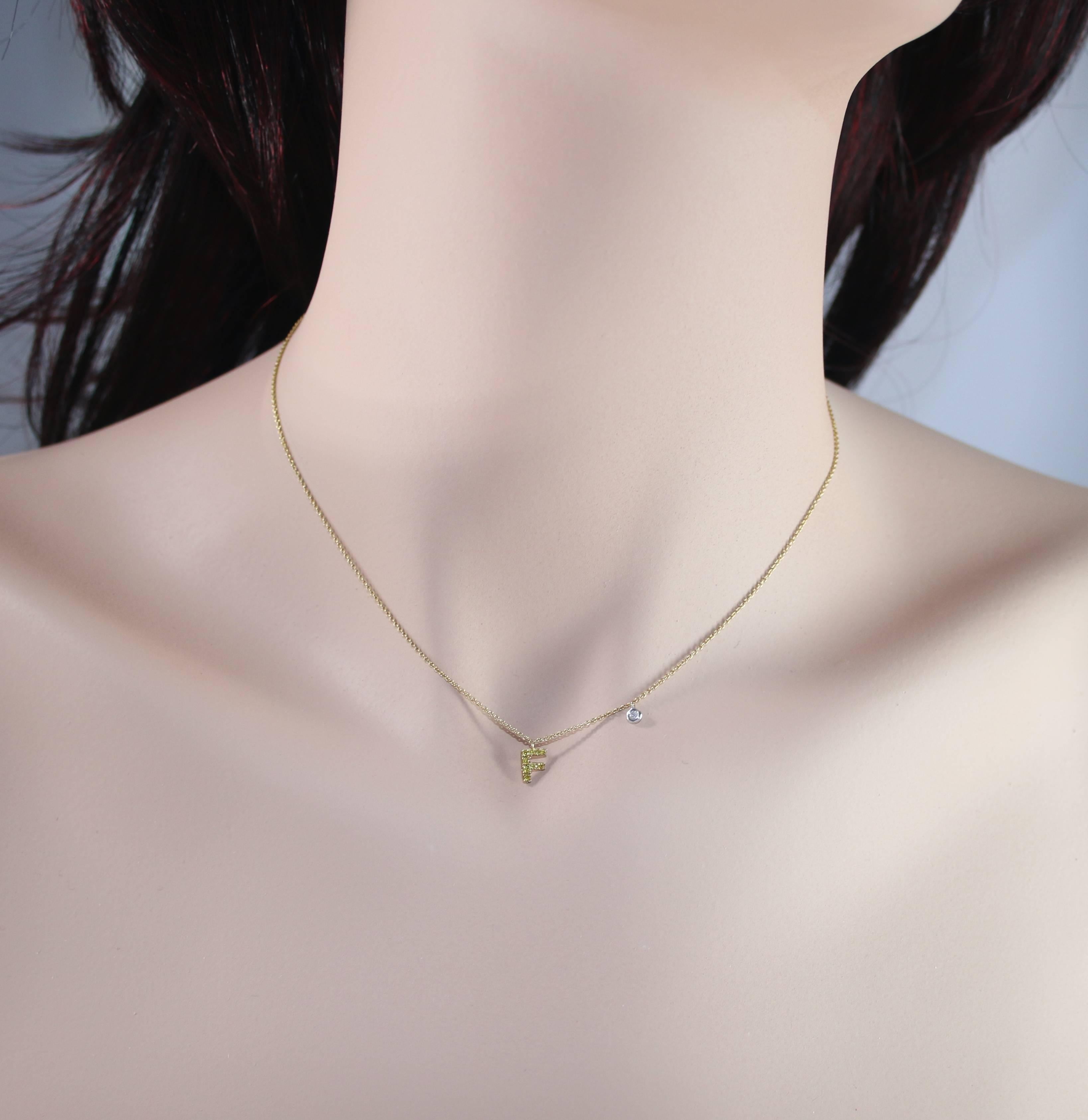 letter f necklace gold