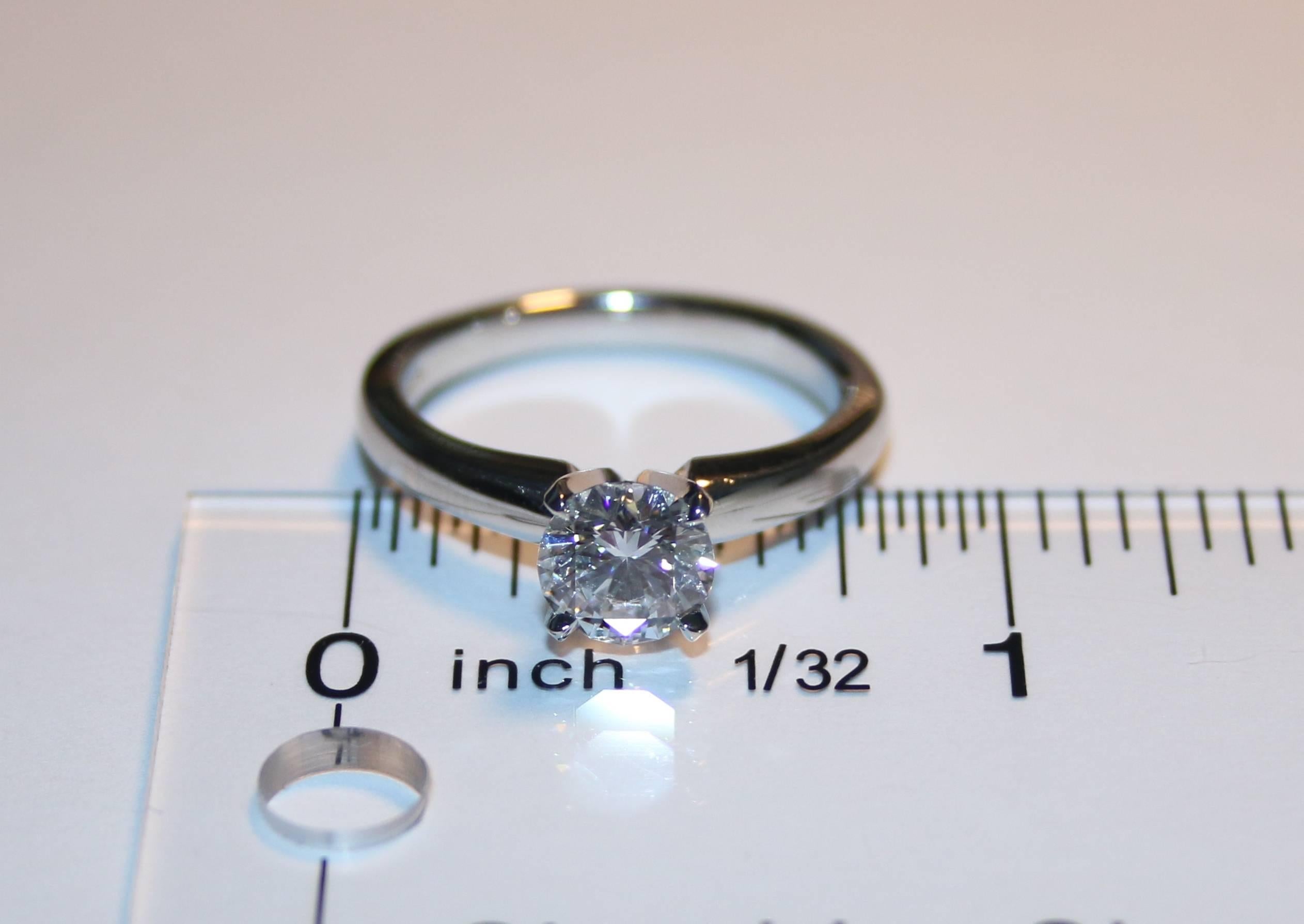 Round Cut GIA Certified 1.03 Carat D IF Round Diamond Platinum Engagement Ring