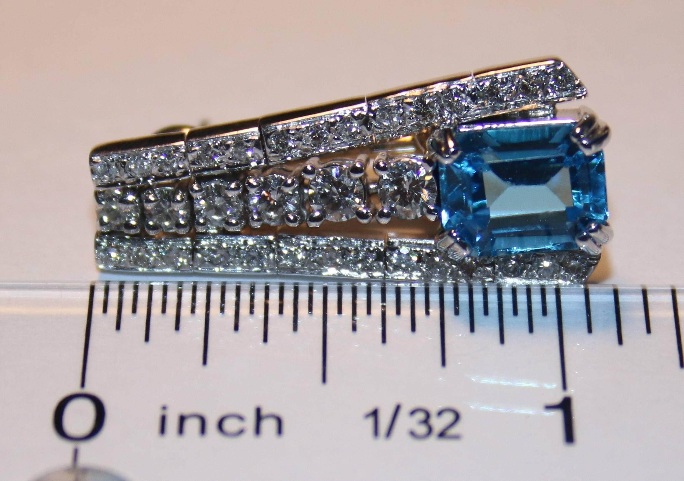 41.20 Carat Blue Topaz And Diamond Gold Necklace Earrings Bracelet Set 2