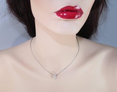 0.72 Karat Diamant-Herz-Gold-Anhänger-Halskette