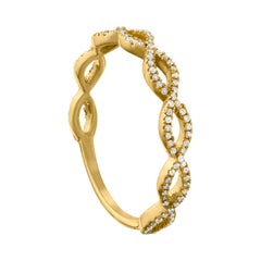 0.17 Carat Diamond Infinity Yellow Gold Band Ring