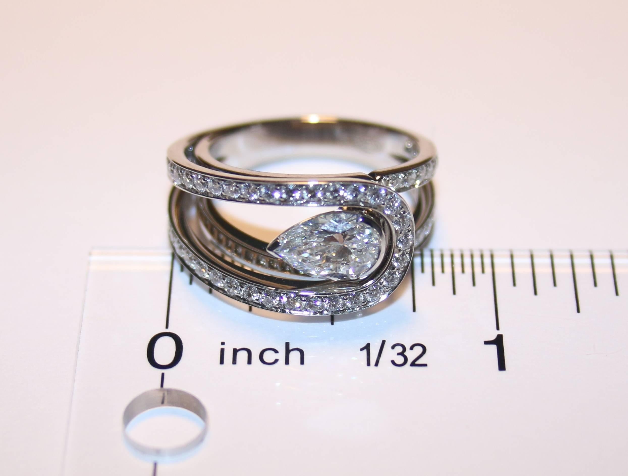 Fred of Paris GIA zertifizierter 1,00 Karat D VS1 Diamant Platin Lovelight Ring im Zustand „Neu“ im Angebot in New York, NY