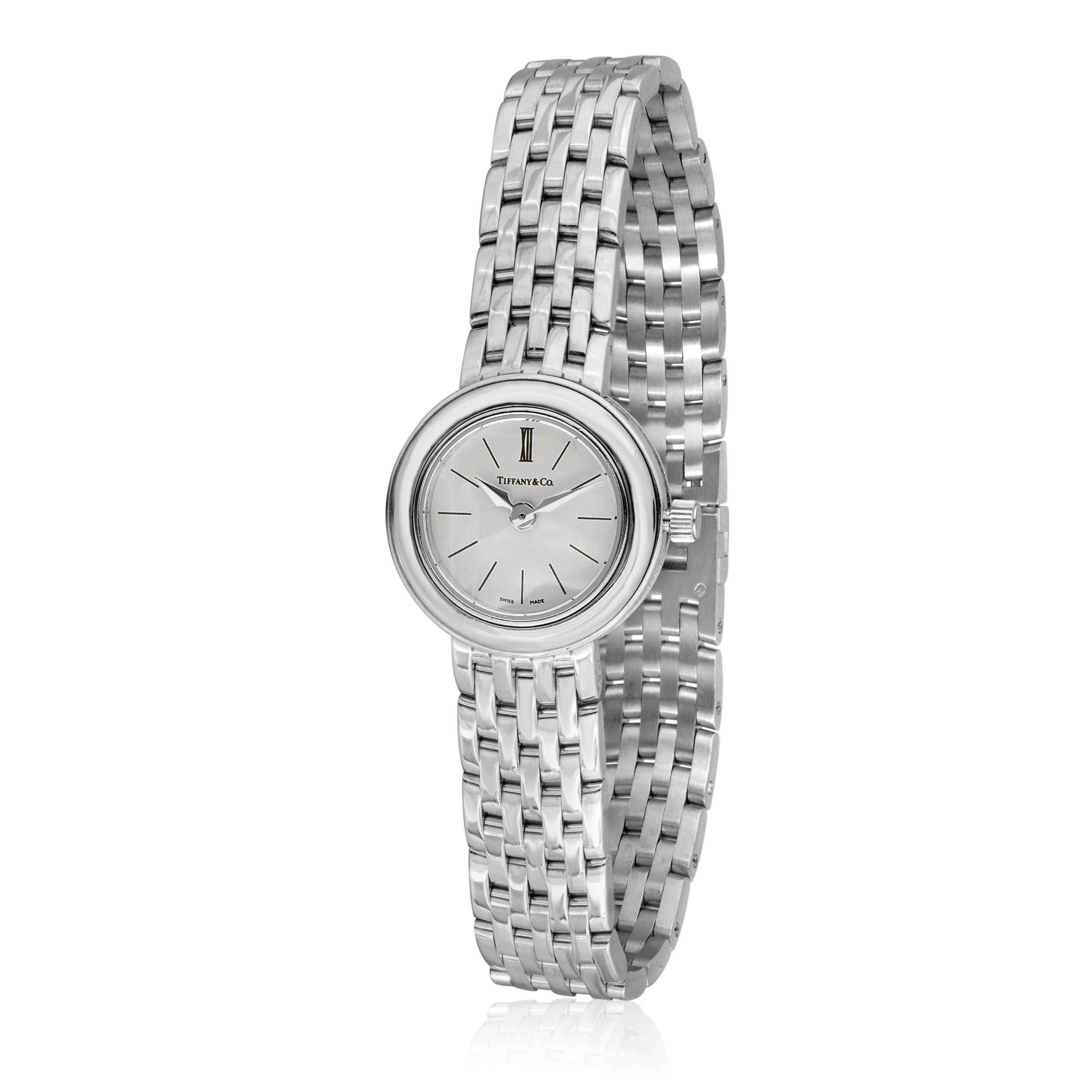 Beautiful Tiffany & Co. Watch.
The watch is 18K White Gold.
It fits up to a 7