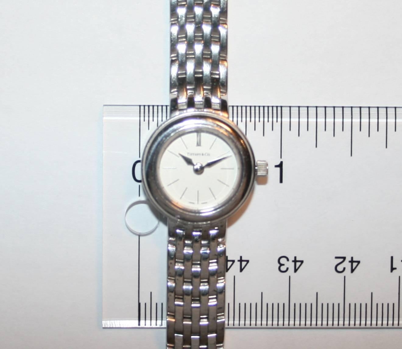 Women's Tiffany & Co. Lady's White Gold Wristwatch For Sale